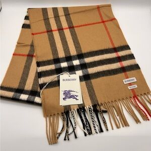 BURBERRY Lrg Check Archive Beige Cashmere Scarf NWT Authentic 168x80cm